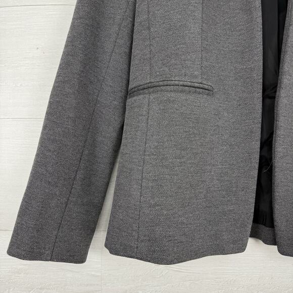 J.Crew Going Out Blazer Size 8 Tall Gray Open Front Stretch Knit Twill Office - Picture 4 of 16